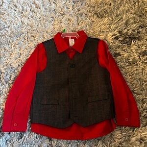 George Red Shirt with Gray Accent